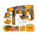 INGCO CRHLI202682E – Martello Perforatore Brushless 20V | 4 Funzioni | SDS-Plus