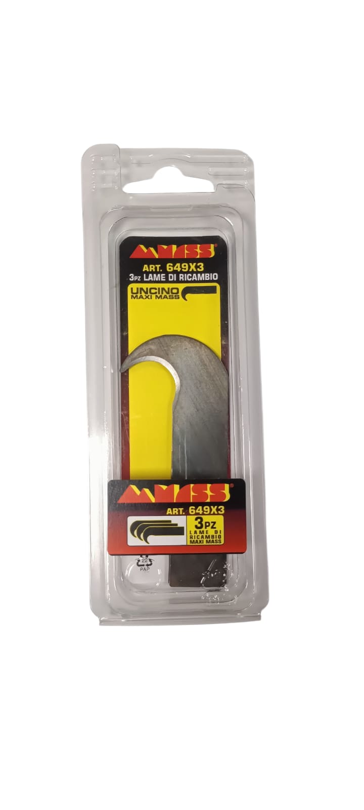 MASS Lame ad uncino 649X3 – Confezione da 3 Pezzi per Cutter 4239BL