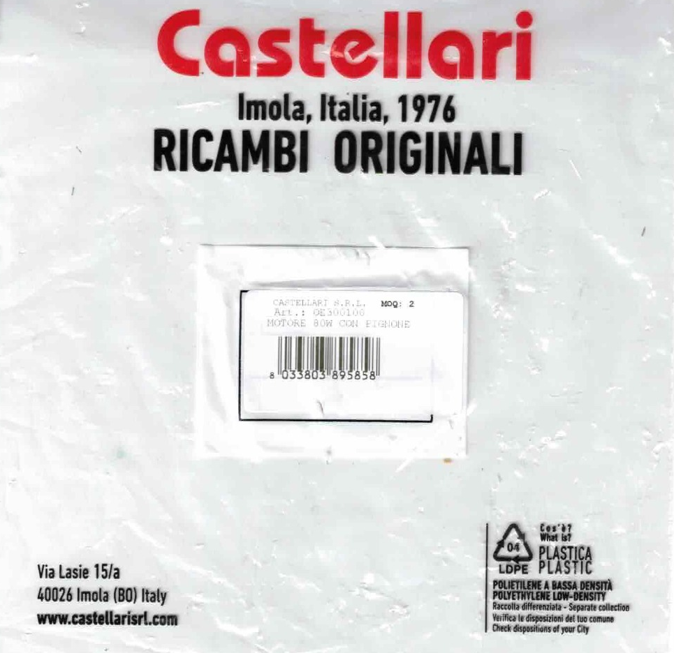 Motor for battery-operated olive harvester OLIVANCE 12V - CASTELLARI