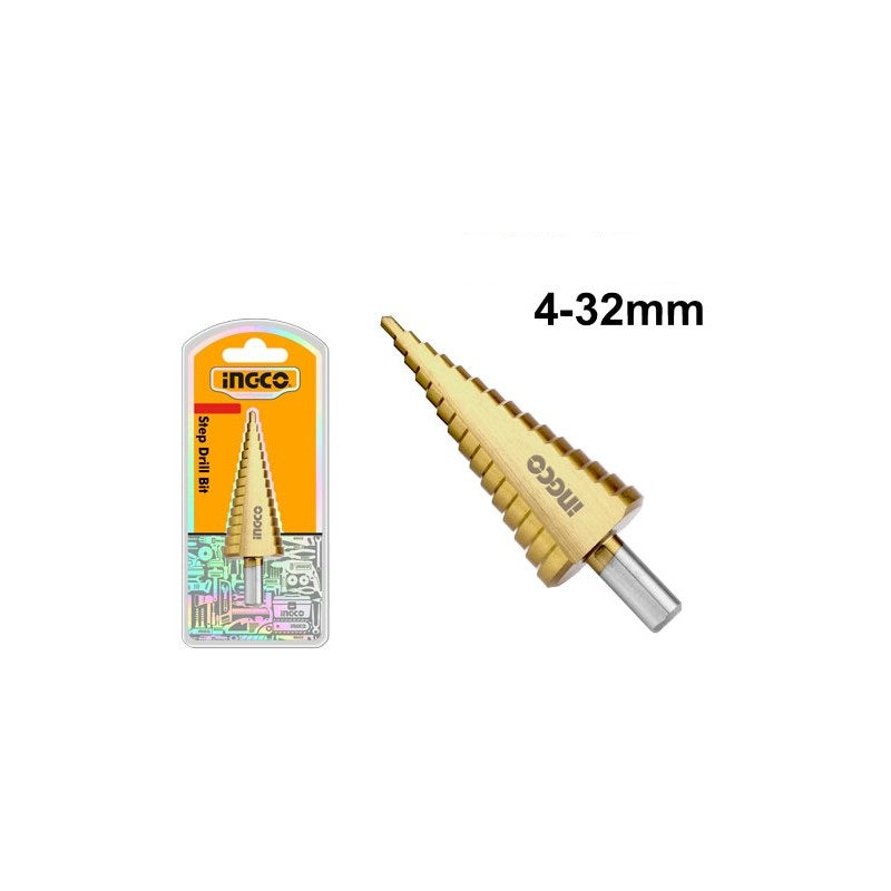 INGCO Fresa conica a gradino 10-32mm con rivestimento al Titanio