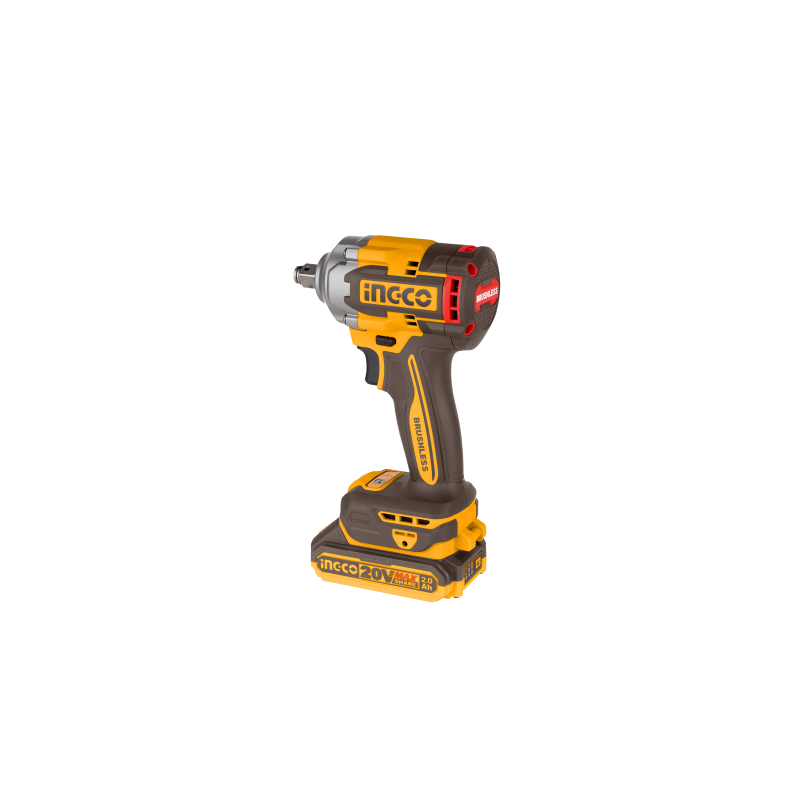 INGCO Avvitatore ad Impulsi Brushless 400 Nm | 20V con 2 batterie da 2Ah e valigetta