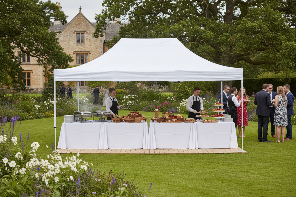 Gazebo professionale bianco 3x4.5m catering evento