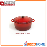 Casseruola Cocotte in ghisa tonda con coperchio 28cm 6 litri - Cucinotta La Nordica