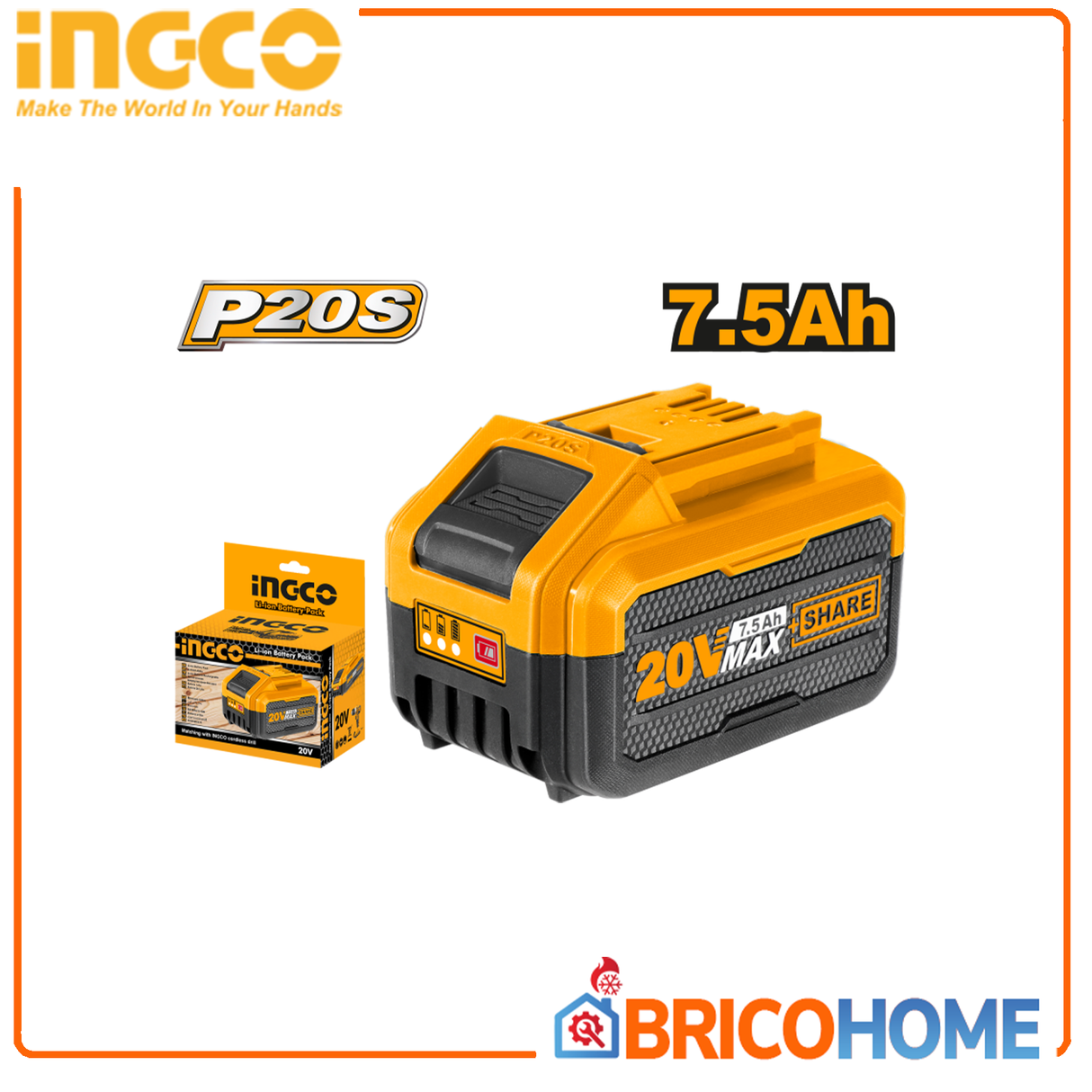 Batteria a Litio-ion 20V 7.5Ah INGCO