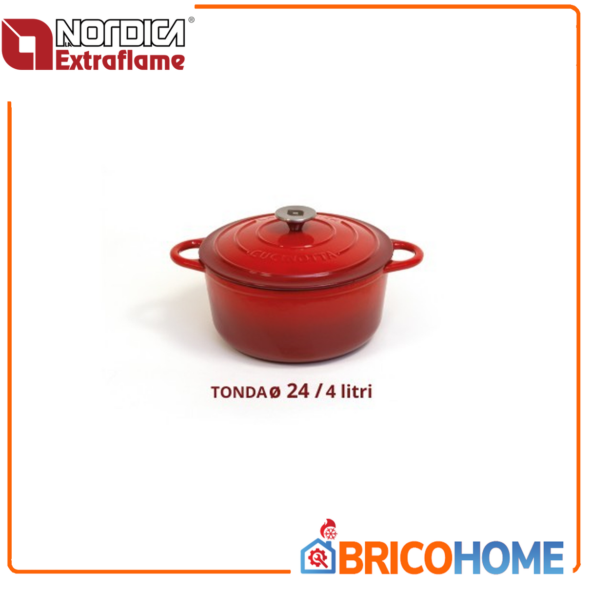 Casseruola Cocotte in ghisa tonda con coperchio 24cm 4 litri - Cucinotta La Nordica