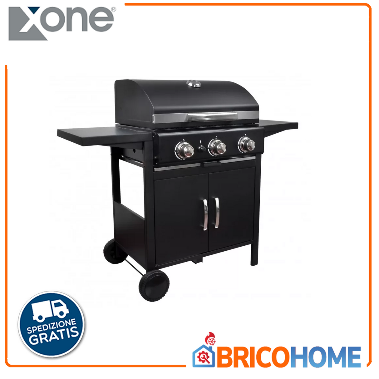 Barbecue a gas a 3 Fuochi Black X3