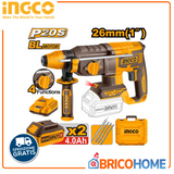 INGCO CRHLI202682E – Martello Perforatore Brushless 20V | 4 Funzioni | SDS-Plus