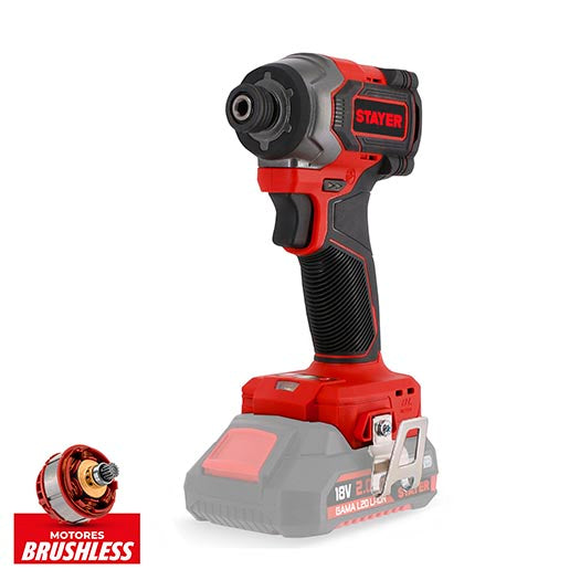 STAYER IS 230 L2024 – Avvitatore ad Impulsi Brushless 18V con 2 Batterie da 4Ah