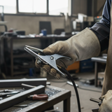 Pinza di massa AWELCO 89200 tenuta in mano