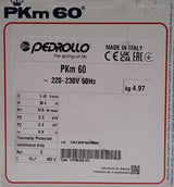 Pedrollo Elettropompa PKm 60 HP 0,40 con girante periferica monofase - RICONDIZIONATO