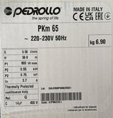 Elektropumpe Pedrollo PKm 65 PS 0,75 mit einphasigem Peripherlaufrad