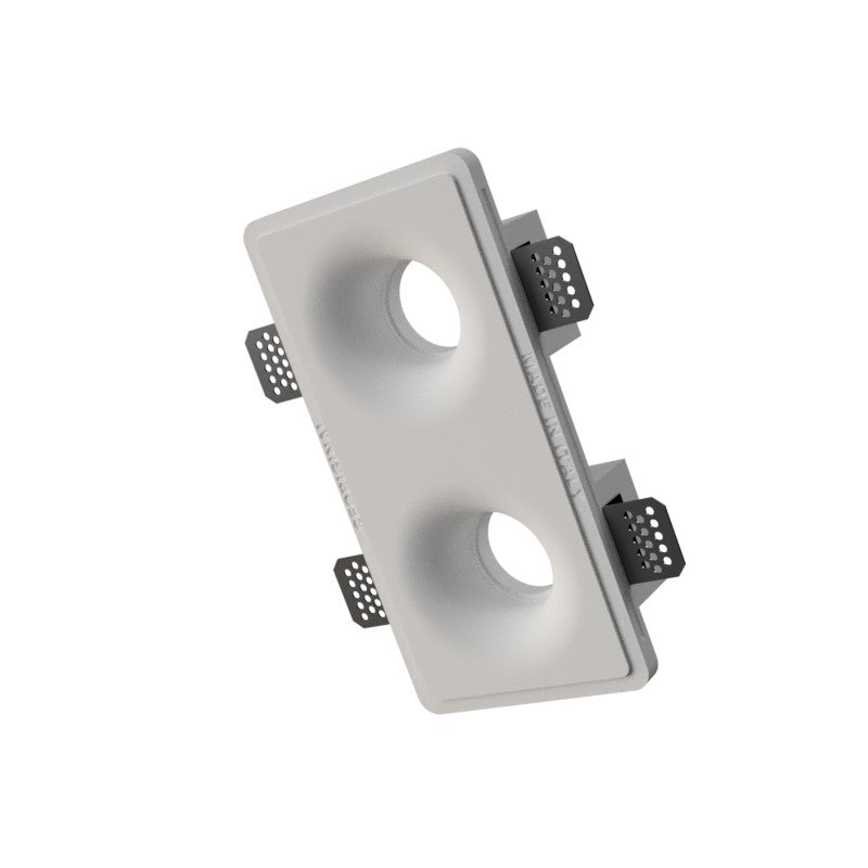 Faretto in gesso da incasso conico doppio per lampade GU10
