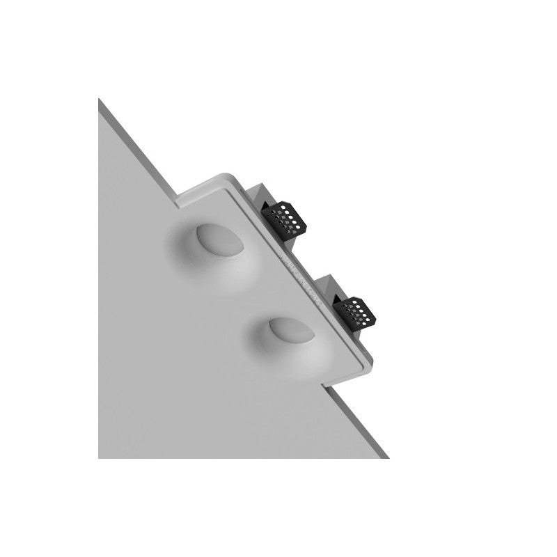 Faretto in gesso da incasso conico doppio per lampade GU10