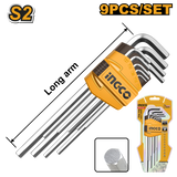 Set of 9 short hexagonal keys - INGCO