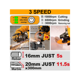 Ingco smerigliatrice 42V 1280W 115mm con 2 batterie e caricabatteria – CAGLI4128112E