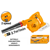INGCO Soffiatore a Batteria 20V – 2,7 m³/min – Solo Corpo NUDO (CABLI20018E)