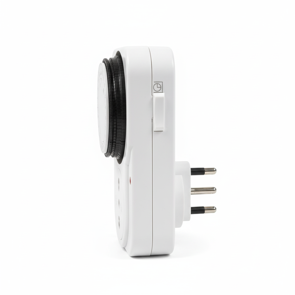 Timer 58103 vista laterale con quadrante e presa