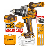 Ingco trapano a percussione 166 Nm a batteria con 2 batterie 5,0Ah e valigetta – CIDLI201668E