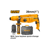 800W hammer drill with double spindle and INGCO accessories