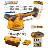 INGCO Ventosa vibrante per piastrelle 20V 130mm con accessori