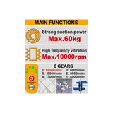 INGCO Ventosa vibrante per piastrelle 20V 130mm con accessori