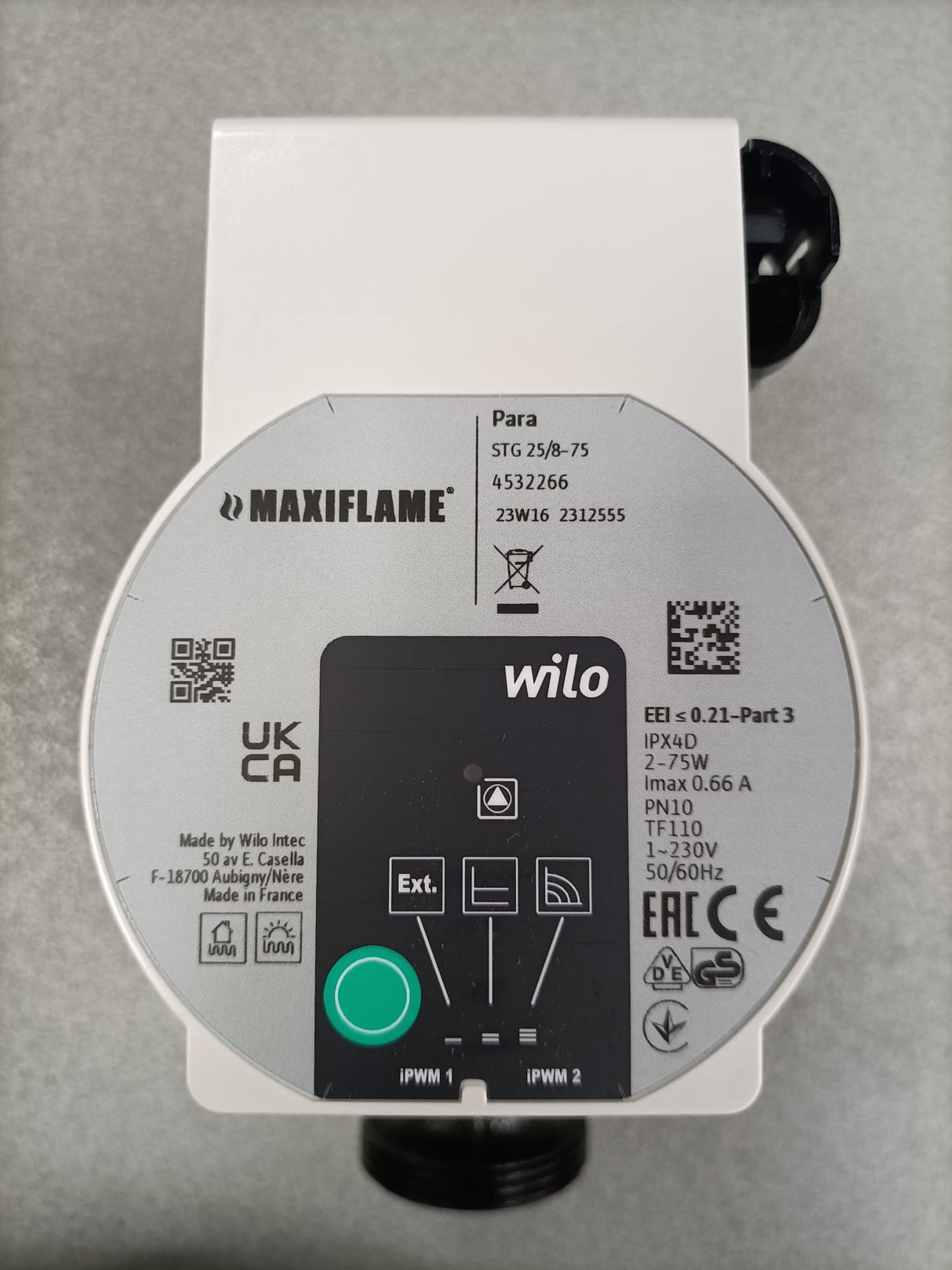 WILO Para STG 25/8 int.180mm Solar-Inverter-Zirkulator