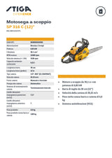 STIGA SP 316 C petrol chainsaw with 30 cm (12") double handle cutting bar