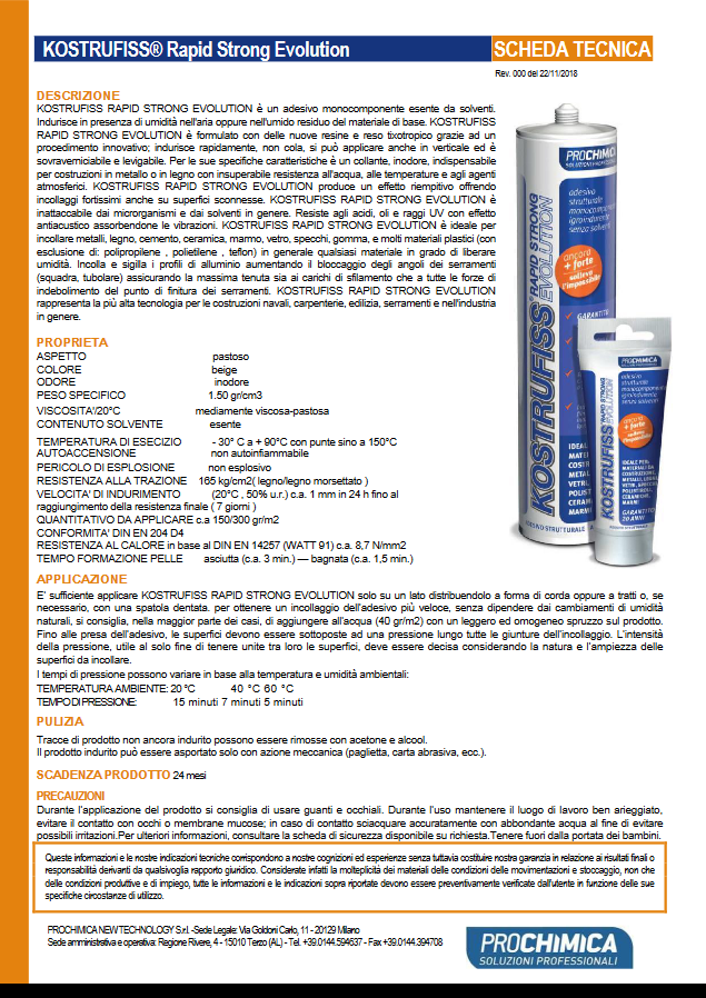 KOSTRUFISS ultra strong quick-setting structural glue adhesive - 310ml.