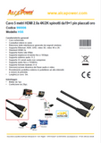 HDMI cable 5 meters 2.0a - 4K-2K Gold 19+1 pin plugs - ALCAPOWER