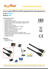 Cavo HDMI 3 metri 2.0a - 4K-2K Spinotti 19+1 pin Oro - ALCAPOWER