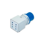 Industrial adapter plug CEE 2P+E 16A - 2 sockets 16A 220V ROSI 