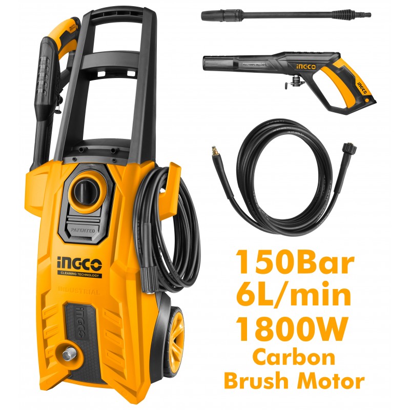 Cold water pressure washer 150BAR 1800W with INGCO accessories