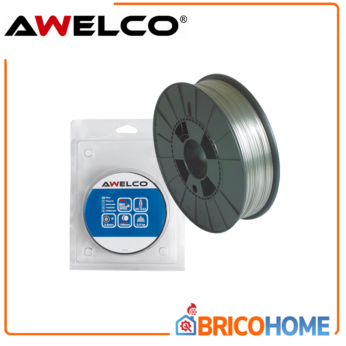 CORED WIRE COIL FOR NO GAS WELDING MACHINE Ø 0,9 MM. FROM 0,2 KG AWELCO