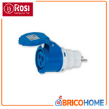 Domestic/industrial adapter 16A schuko plug - 2P+E 16A 220V blue industrial socket