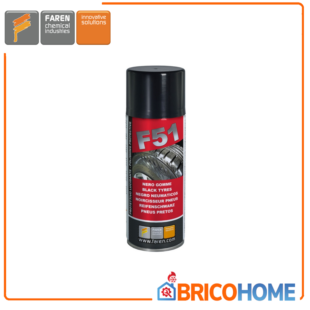 Black rubber reviver spray 400ml F51 FAREN