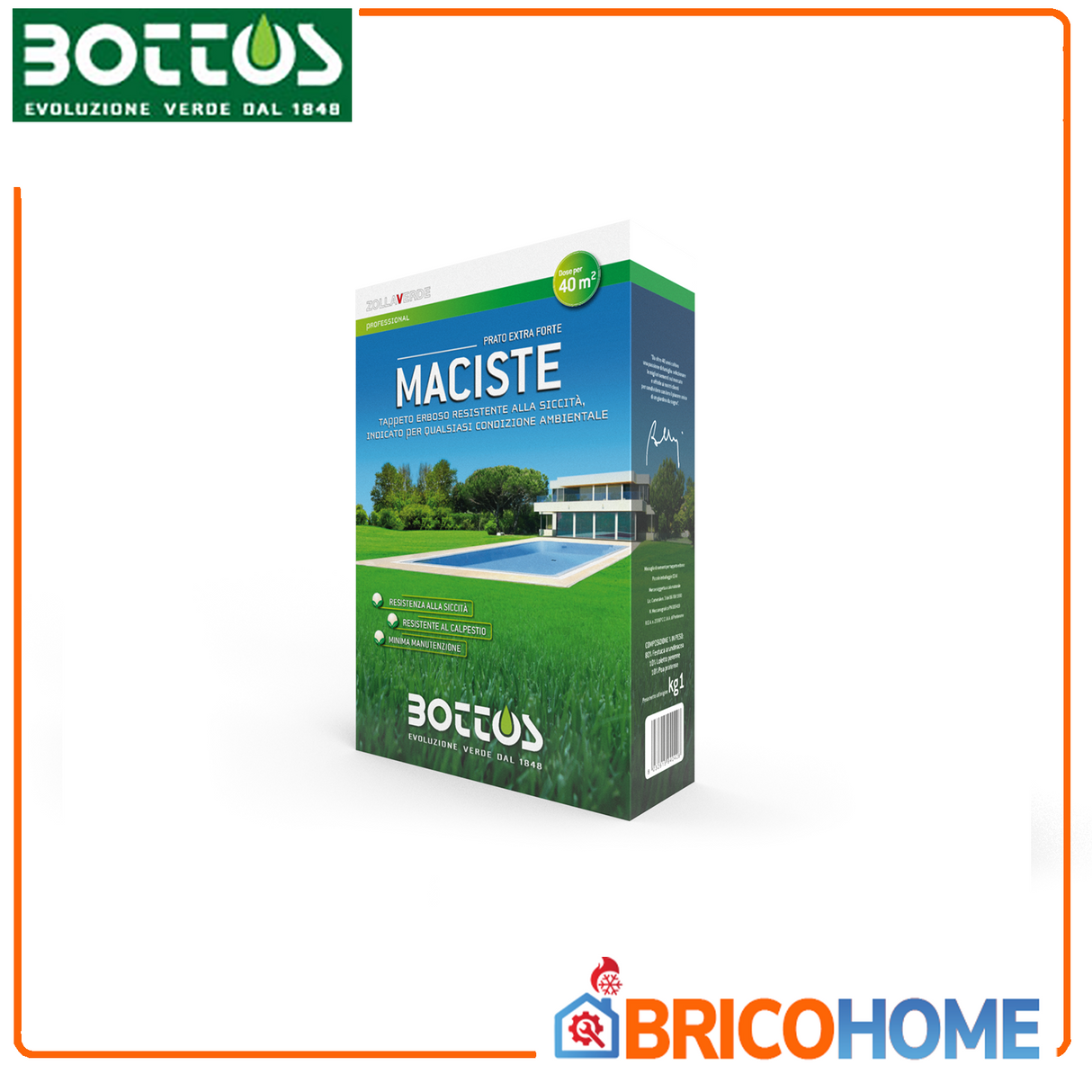 Maciste - Rasensamen - Ideal für trockene Gebiete - 1 kg Bottos