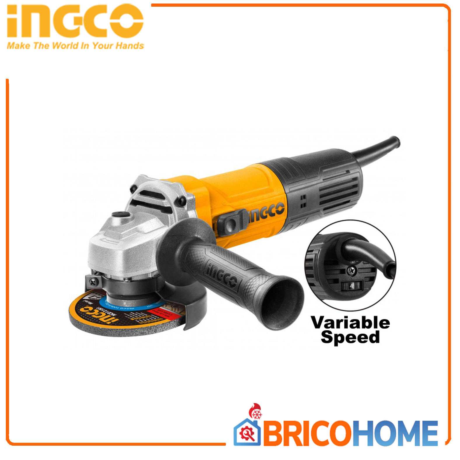 INGCO Variable Speed Control 125MM 900W Angle Grinder